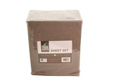 True North Queen Sheet Set Grey Solid Cozy Cotton OEKO-TEX Bedding Adults New