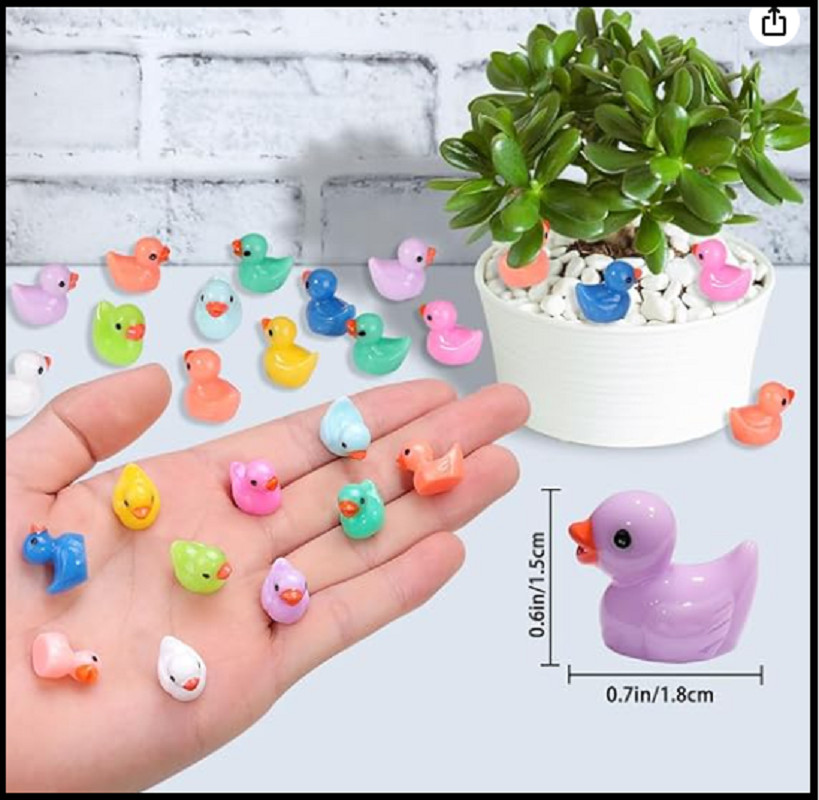 200Pcs Tiny Ducks 10 Colors Little Duck Figures Mini Resin Ducks Plastic Small gallery