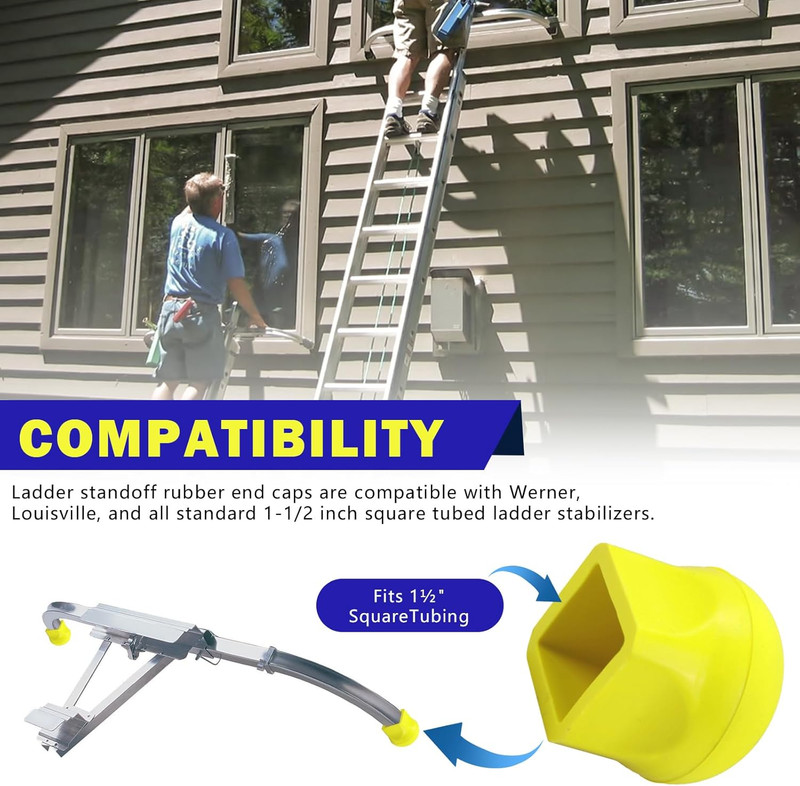 Ladder Stabilizer Bumpers for Werner Extension Ladder - 2 Pack Non-Slip Caps gallery