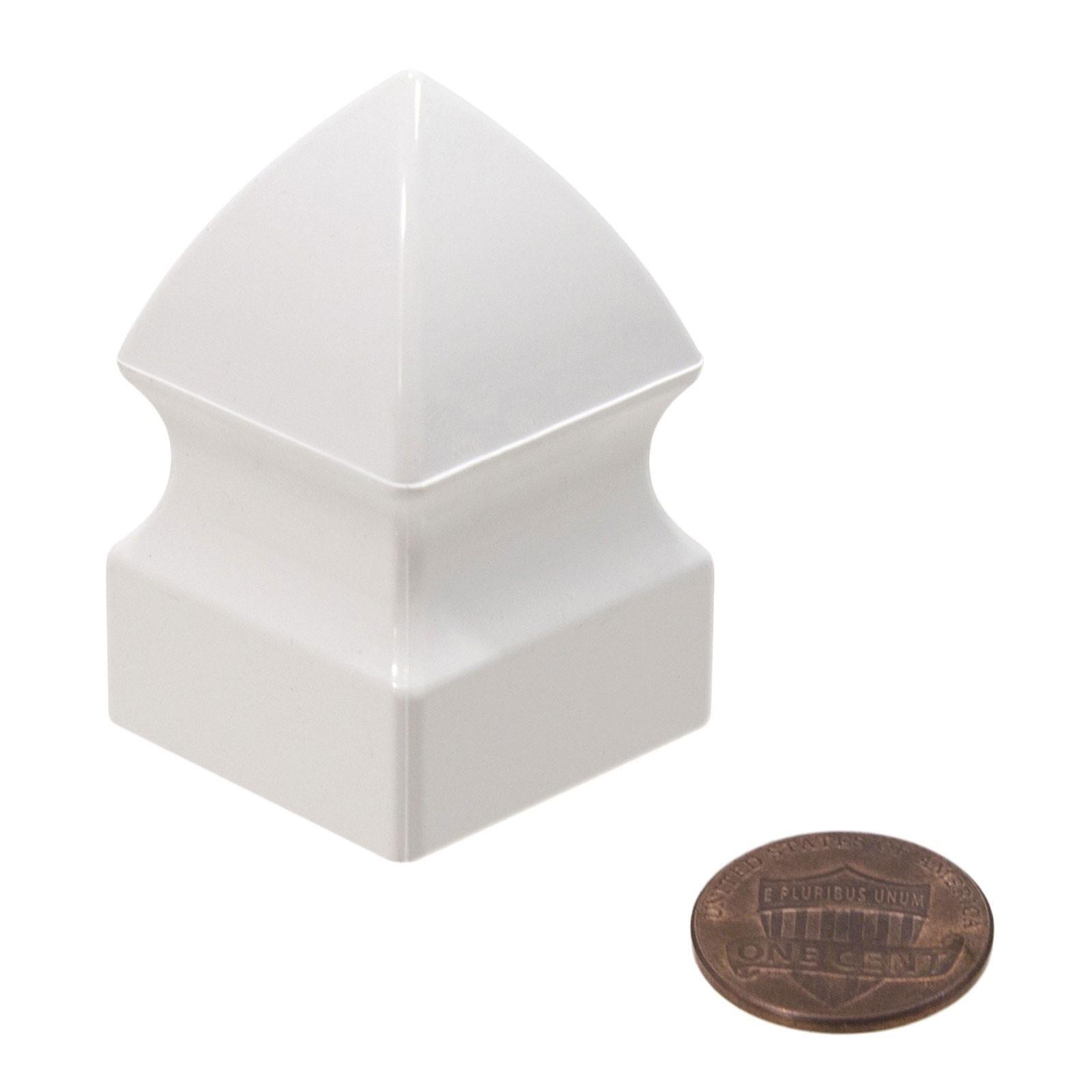 1" x 1" Gothic Vinyl Picket Caps - White (Pack of 5) gallery