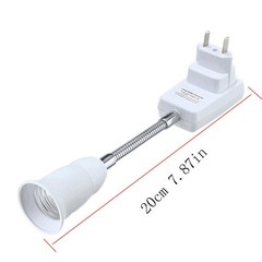 E26 E27 LED Light Bulb Lamp Holder Flexible Extension Adapter Socket w/ Switch