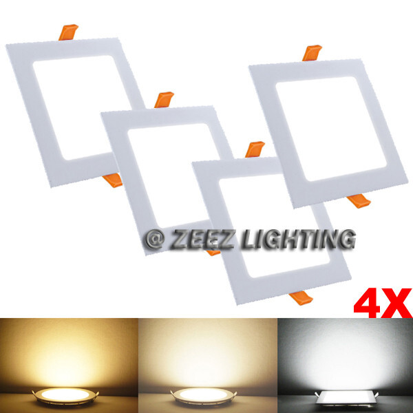 4 Pack 15W 7-Inch Square Cool White Recessed Lighting LED Ceiling Light Fixture gallery
