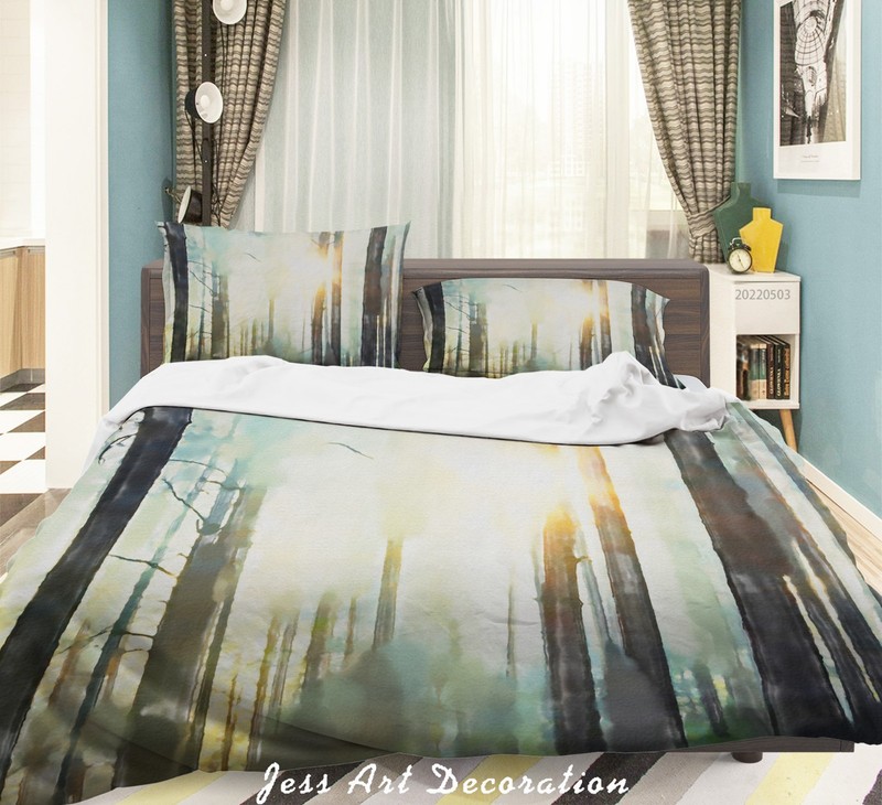 3D Forest Sunlight Landscape Quilt Cover Set Bedding Sets Pillowcases gallery