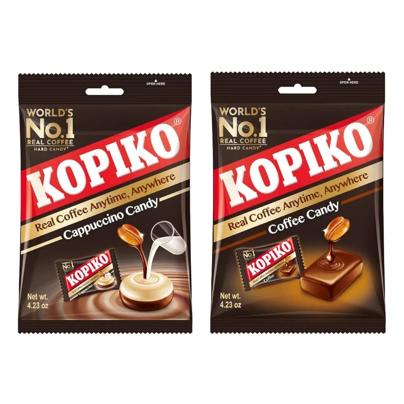 Kopiko Coffee & Cappuccino Candy Variety Pack Hard Coffee Candy (Pack of 2) gallery