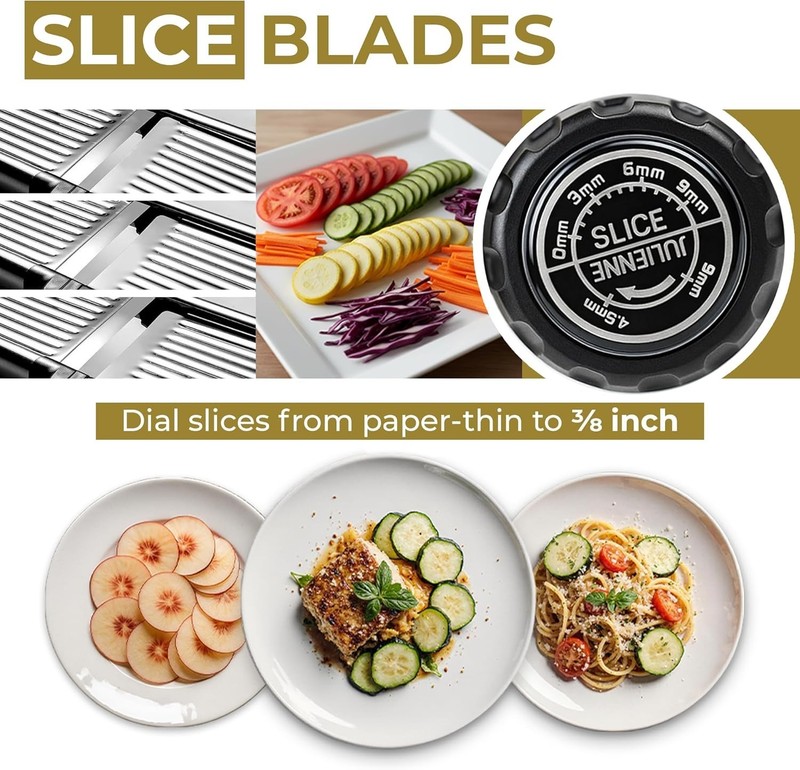 Kitchen Vegetable Slicer for Potatoes, Tomatoes, and Onions with Cleaning Brush gallery