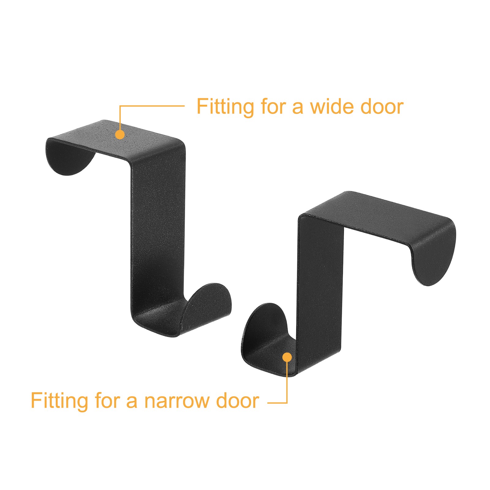 8pcs Over the Door Hooks Stainless Steel S-Shaped Double Hooks Black gallery