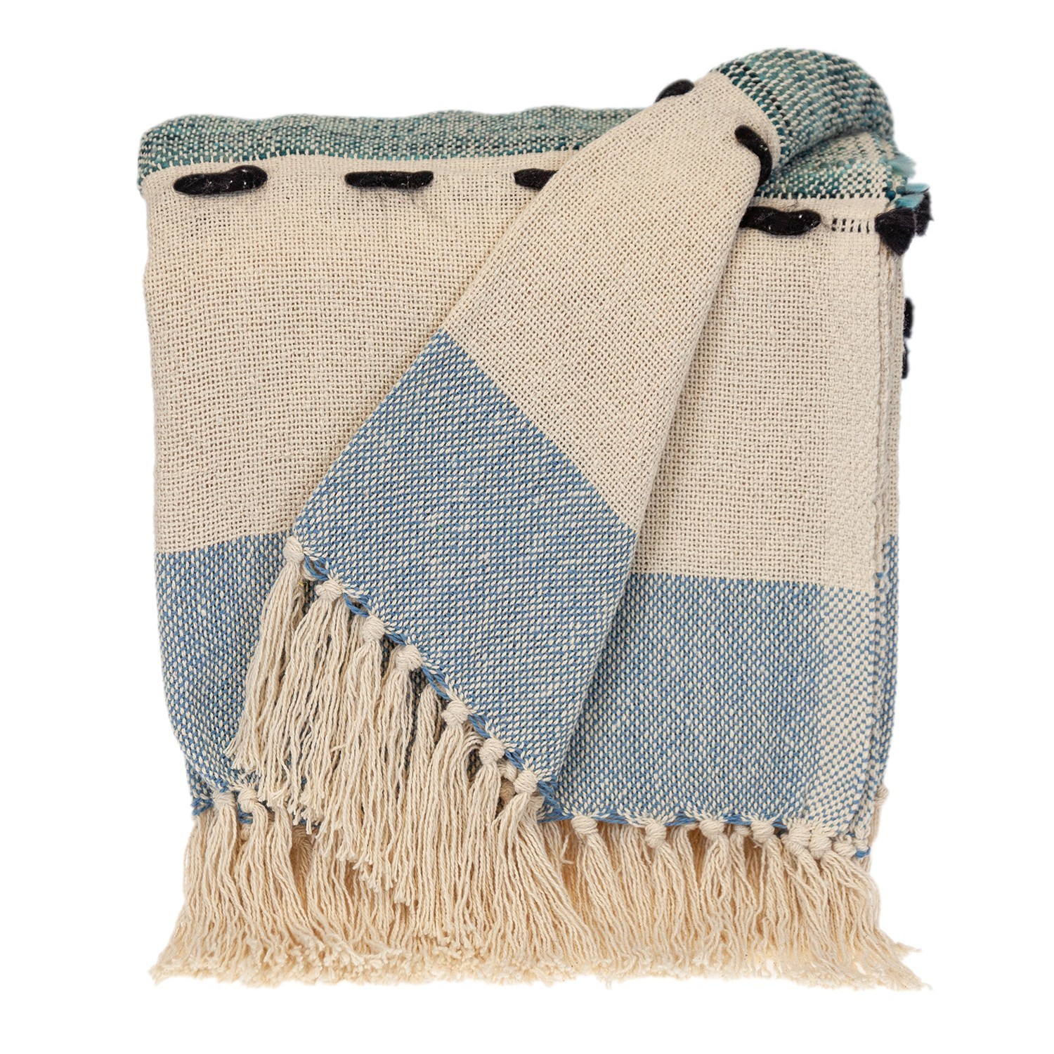 Parkland Collection Inca Blue Variegated Cotton 50" x 60" Throw Blanket gallery