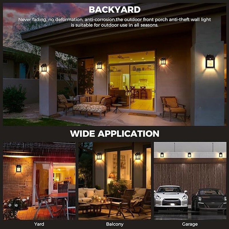 2 Pack LED Motion Sensor Solar Lights ,Outdoor IP65 Waterproof Security Lamp gallery
