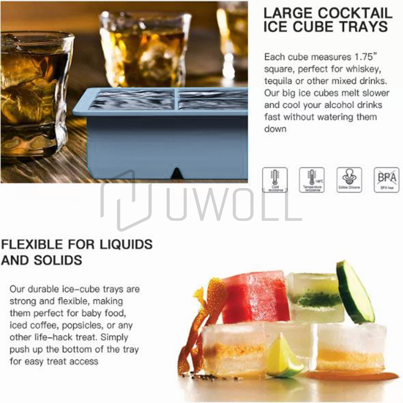 Silicone Big Ice Cubed Maker Large Cube Square Tray Molds Whiskey Ball Cocktails gallery