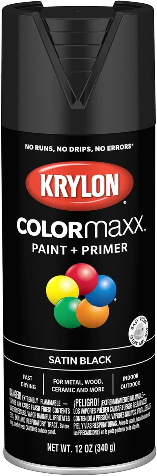 K05505007 Colormaxx Spray Paint and Primer for Indoor/Outdoor Use, Gloss Black 1 gallery