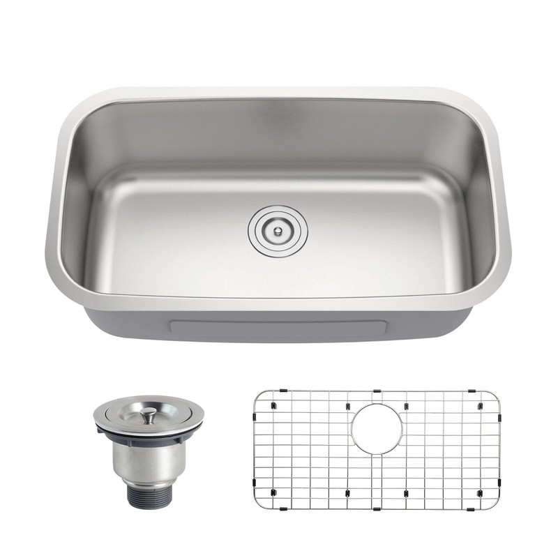Quikore 32 Inch Undermount Kitchen Sink with Basket Strainer ＆ Bottom Grid gallery