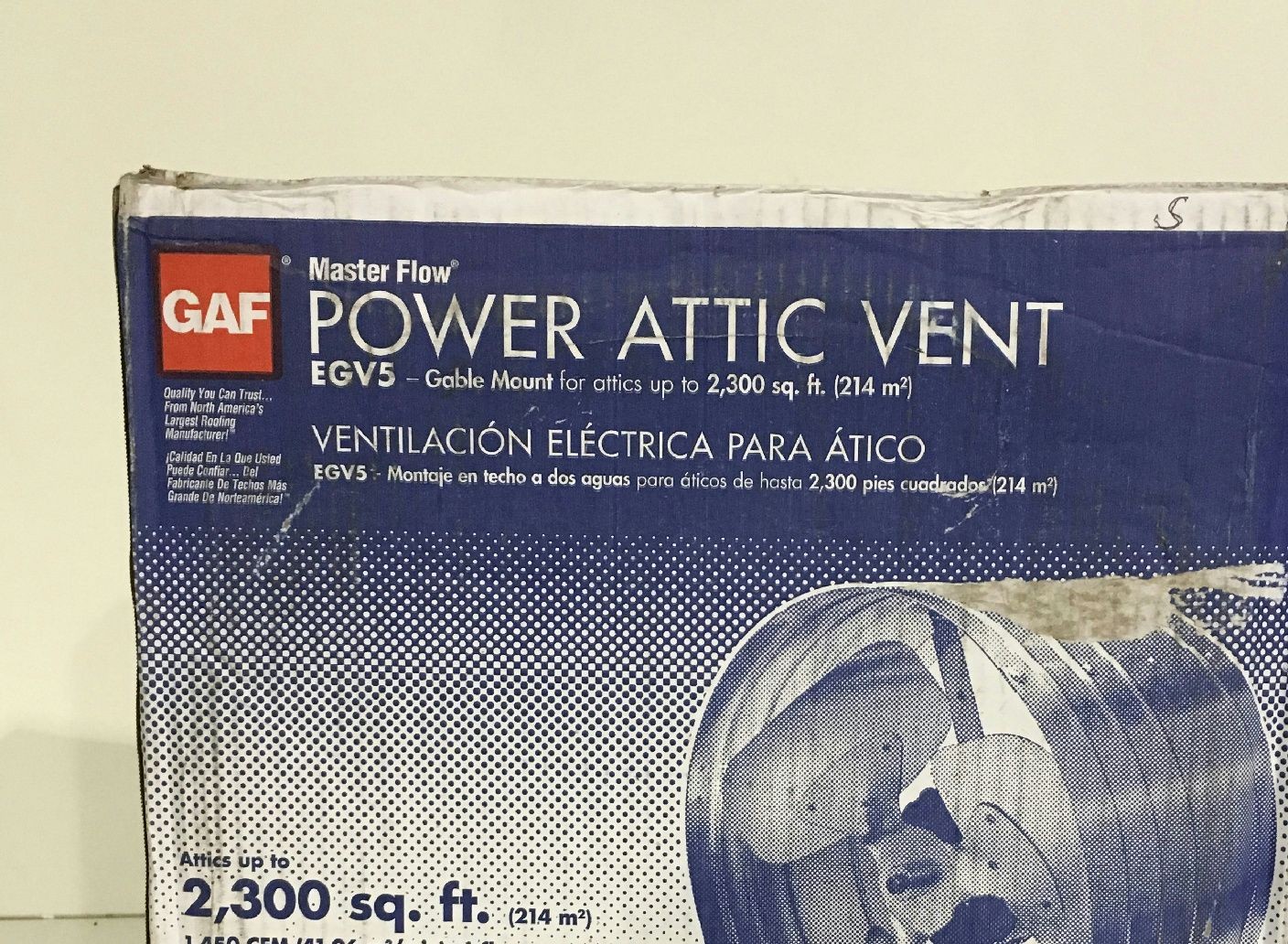 Master Flow EGV5 1450 CFM Power Gable Mount Attic Fan New (OPEN) gallery