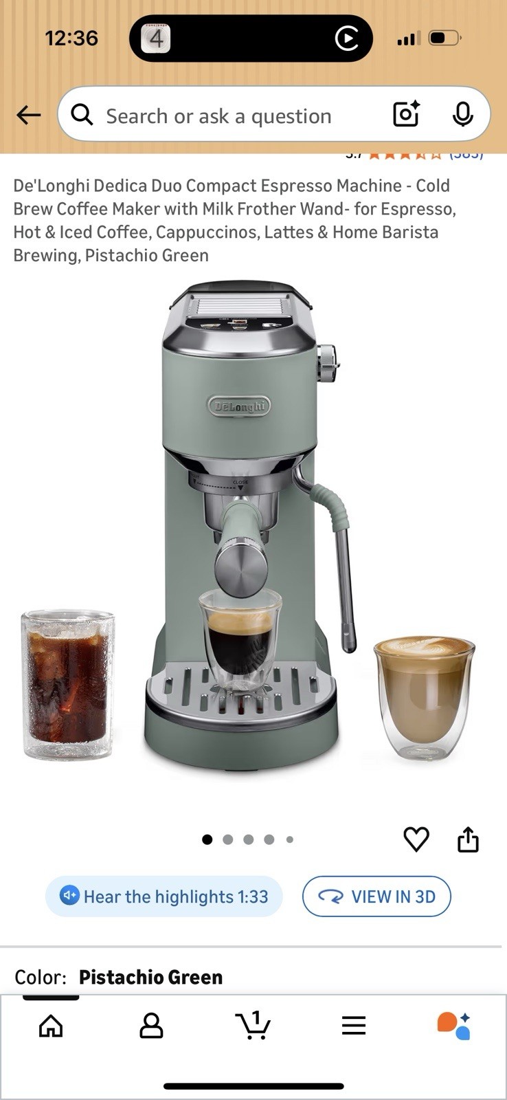 De'Longhi Dedica Duo Semi-Automatic Espresso Machine gallery