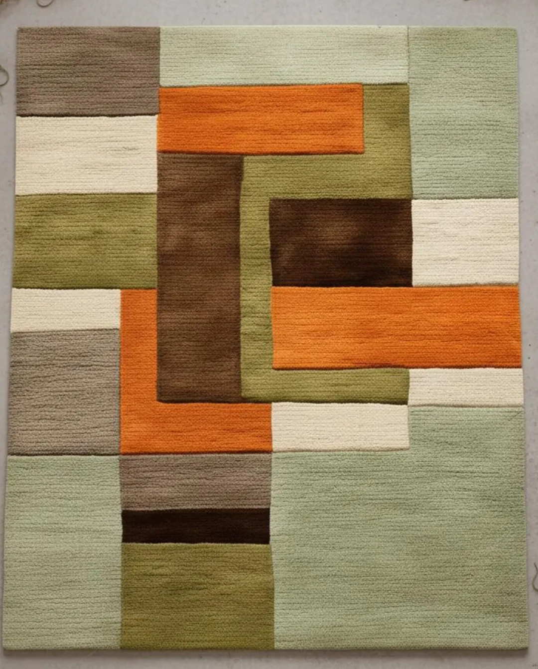 Hand-Tufted Wool Area Rug | Mid-Century Modern Geometric Area Rug Carpet gallery