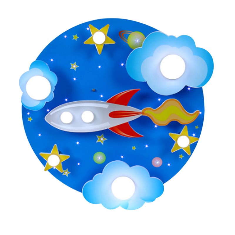 Star Rocket LED Flush Mount Ceiling Light Modern Bedroom Kids Room Lamp Fixture gallery