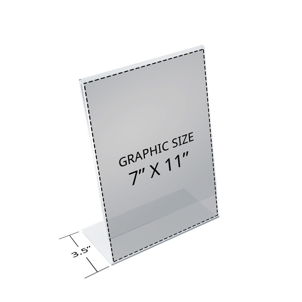 Azar Displays Angled L-Shaped Frame 7"x 11''High, 10-Pack gallery