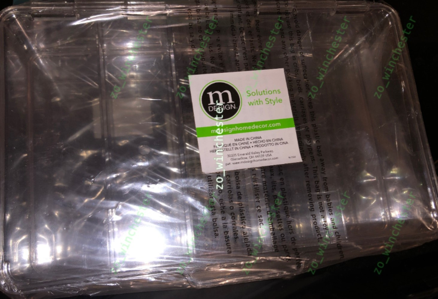 SEALED mDesign Clear Plastic Hinged 5-Part Organizer NWT new Container gallery