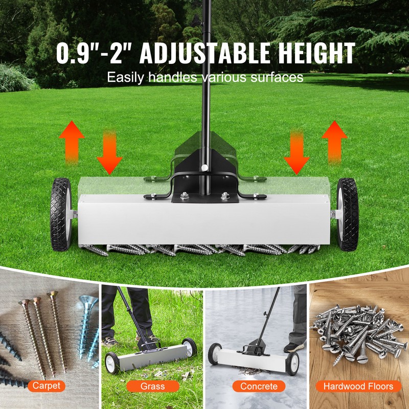 VEVOR 24-Inch Magnetic Sweeper with Wheels Telescoping Magnetic Pickup Tool gallery