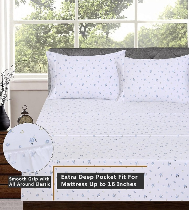 100% Cotton Percale Sheets King Size – Crisp Cooling Bed Sheets for Hot gallery