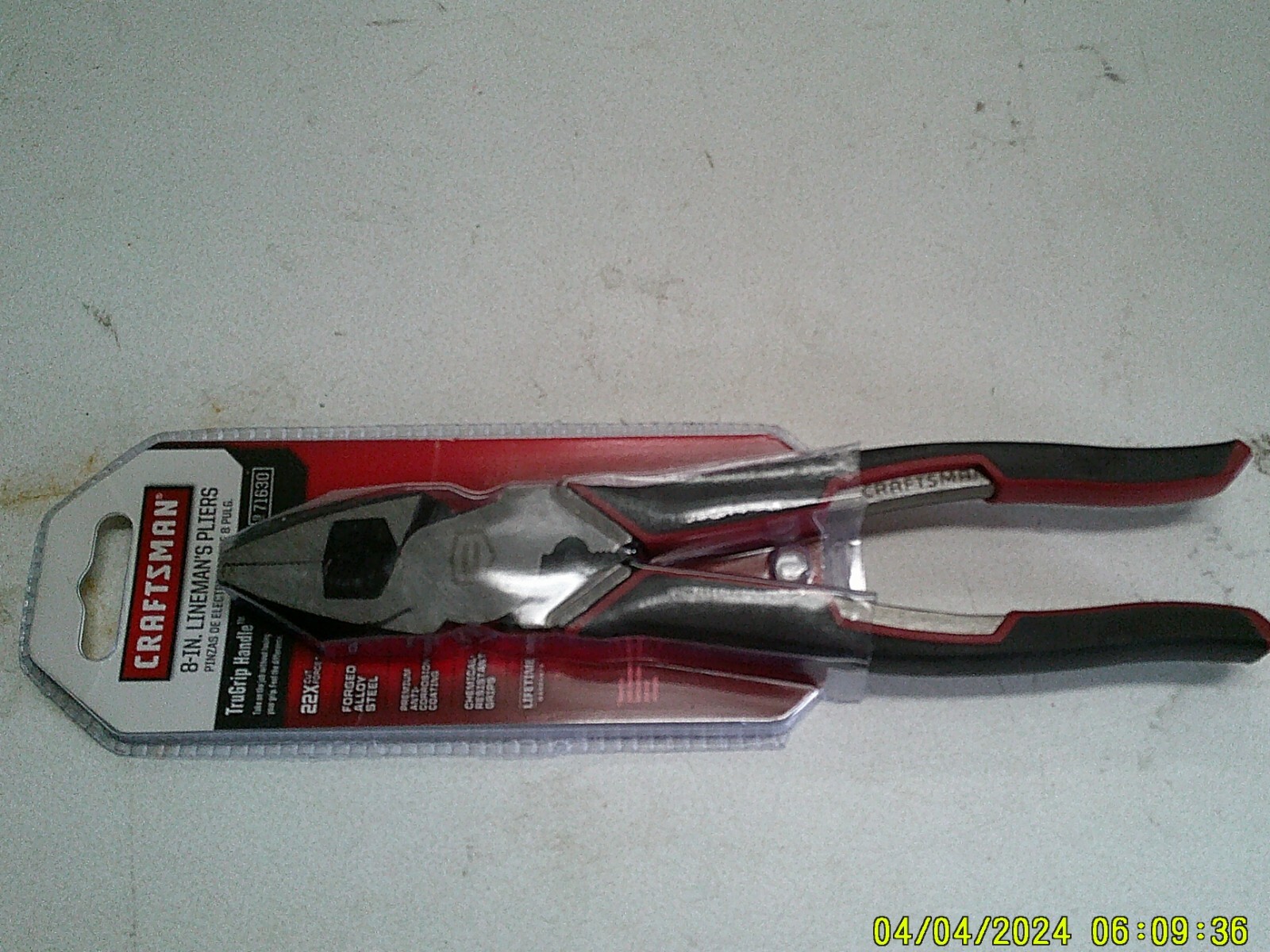 Craftsman 8" Lineman Pliers Wire Cutter With TruGrip Handle 71630 New in Pack gallery