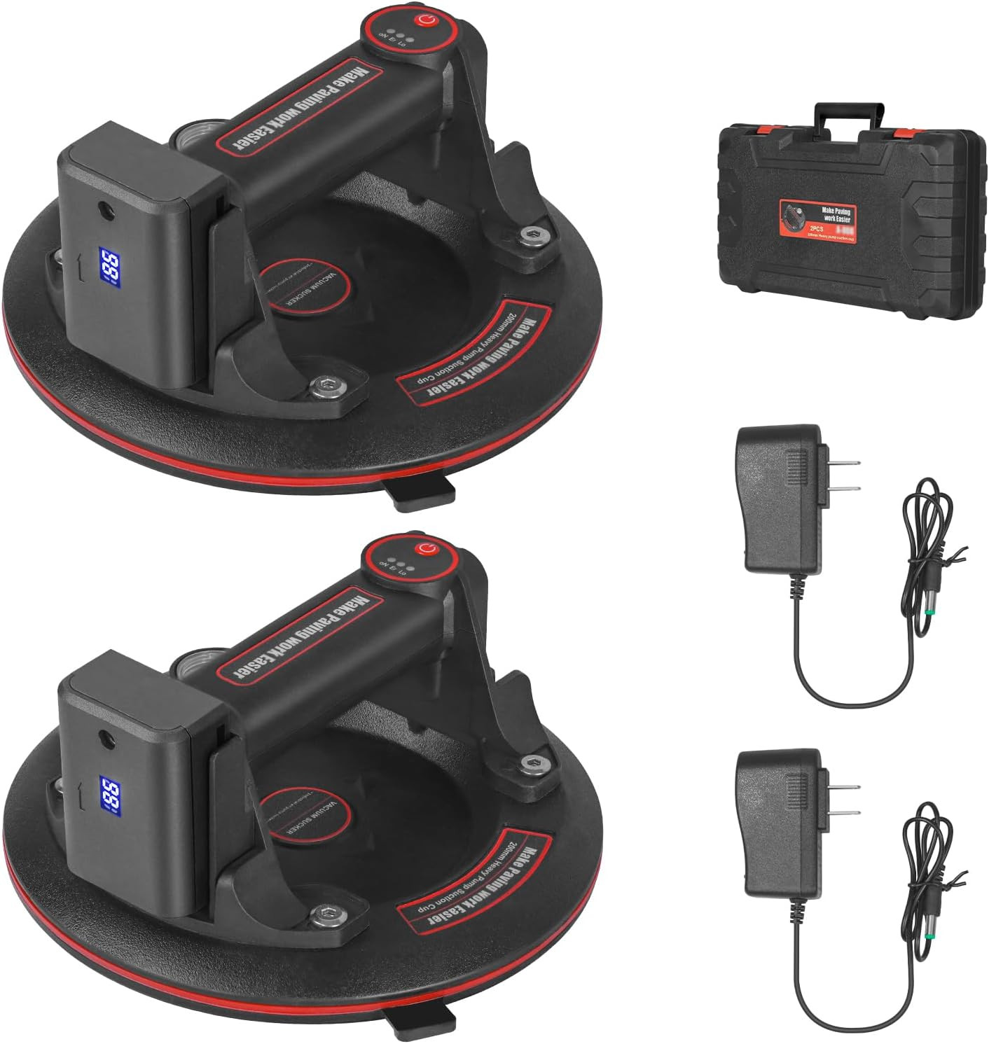 8" Electric Vacuum Suction Cups Lifter with Battery 3000Mah Max Load 600Lbs Glas gallery