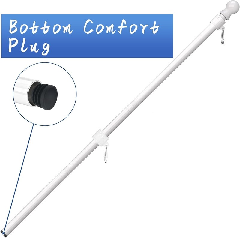 Multi-Accessory Tangle-Free Flag Pole – 6 FT Stainless Steel for Boats & Porches gallery