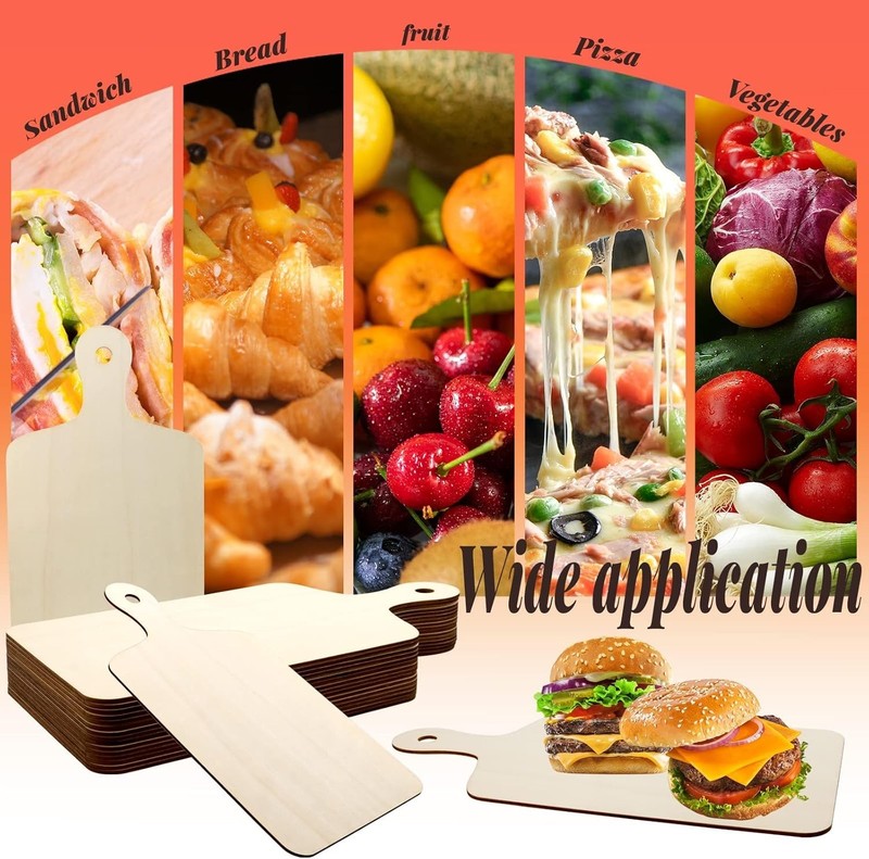 Compatible with Various Crafts 16 Pack Unfinished Wooden Cutting Boards with ... gallery