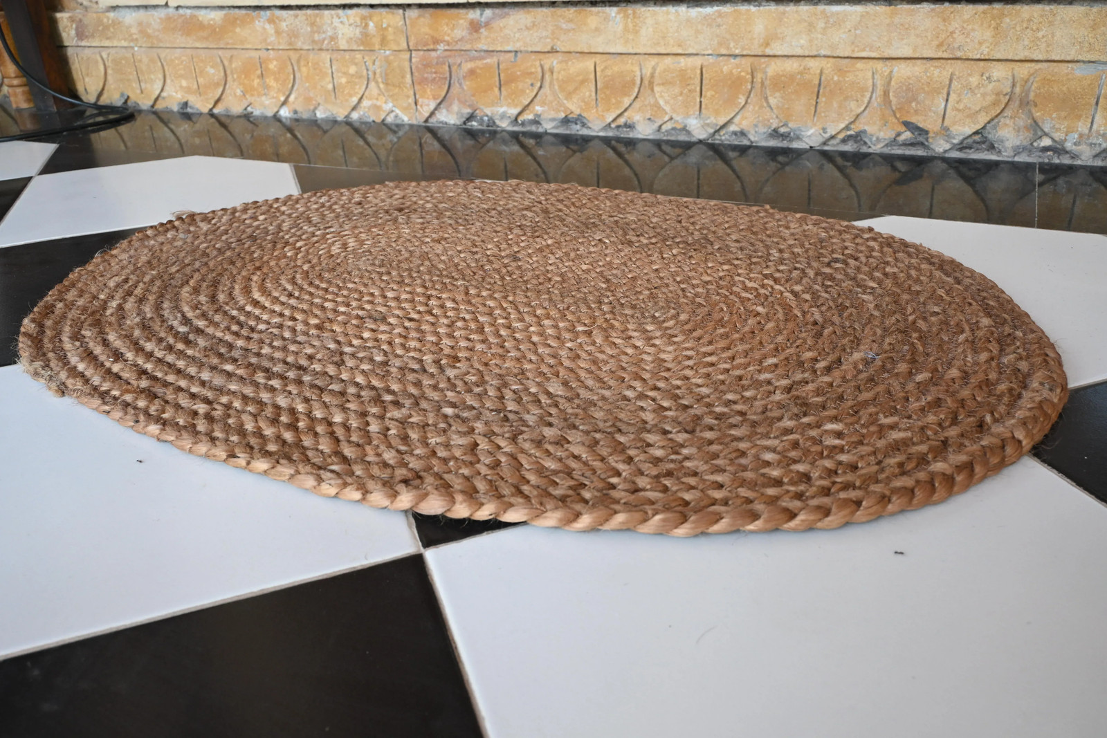 Rugmoda Jute Natural Braided Round Doormat 1.5x2 ft Entryway Accent Rug gallery