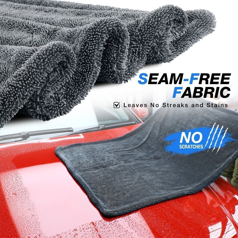 Super Absorbent Microfiber Car Drying Towel Twisted Loop 24'' x 36" 1500GSM gallery