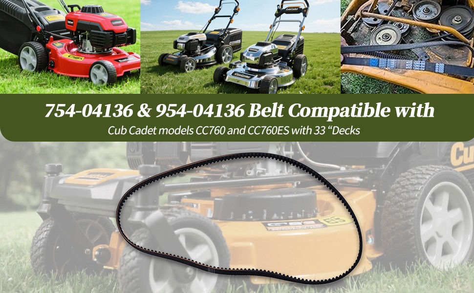 Timing Drive Belt 754-04136 954-04136 For Cub Cadet CC760,CC760ES w/33" Deck gallery