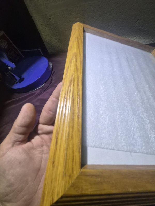 Brown Wood Grain Rectangular Photo Frame Wall Mount Rear-Loading Glass Front gallery