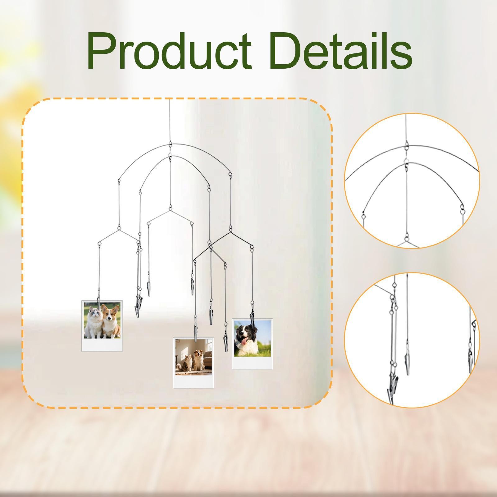 Hanging Photo Display Photo Mobile Modern Creative DIY Gift Metal Picture Clip gallery