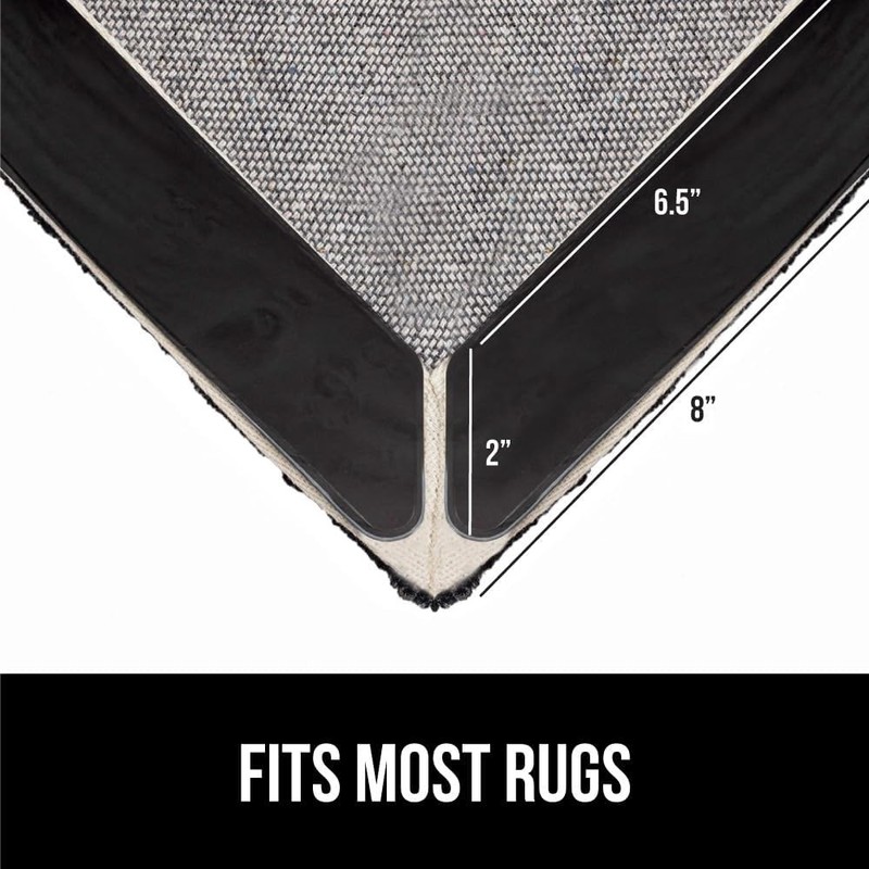 GORILLA GRIP Rug Gripper Pads Keep Area Rugs Corners from Curling, Reusable Doub gallery