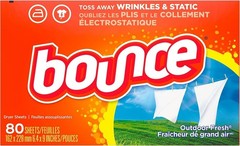 Bounce Dryer Sheets Laundry Fabric Softener, Outdoor Fresh 80 Count & 330 Count