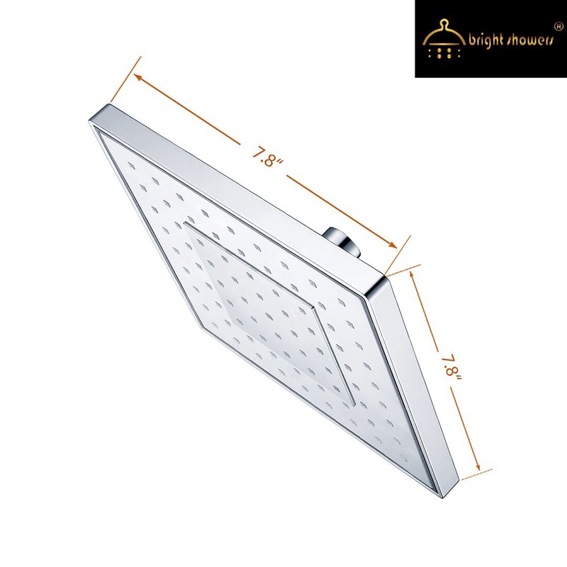 8" High Pressure Square Showerhead with Large Spray Surface- Chrome gallery