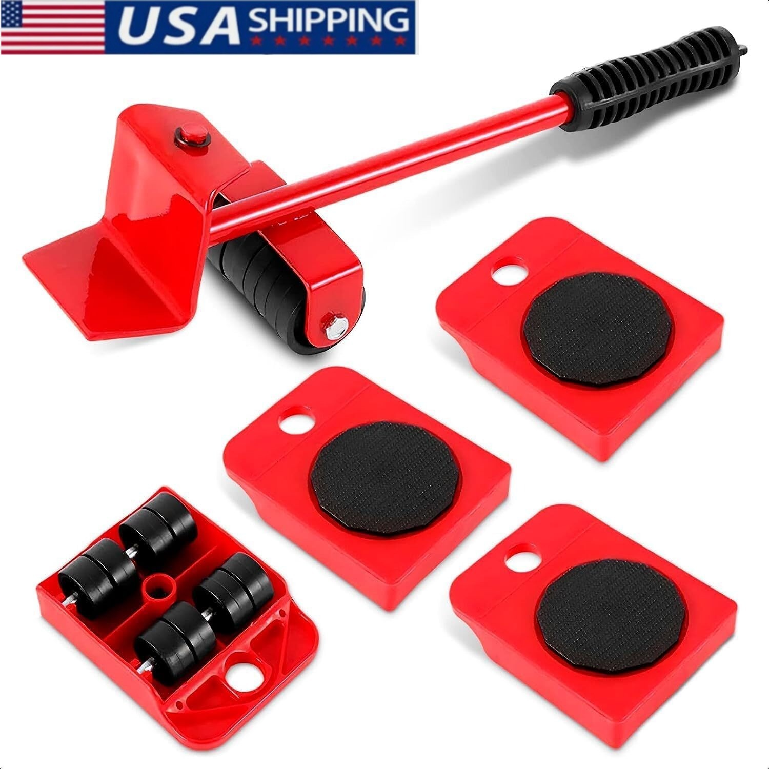 5Pcs Heavy Furniture Lifter Lifting Easy Moving Slider Mover Tool Set Removal US gallery
