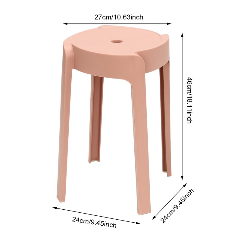 Plastic Stool Counter Kitchen Stools 18'' Set of 4 Backless Stackable Bar Stools gallery