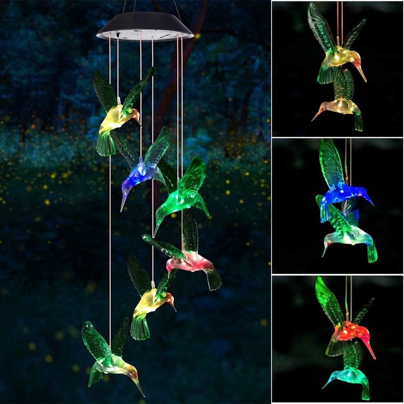 Solar Powered LED Light Decor Wind Chimes Garden Hanging Colour Changing Outdoor gallery