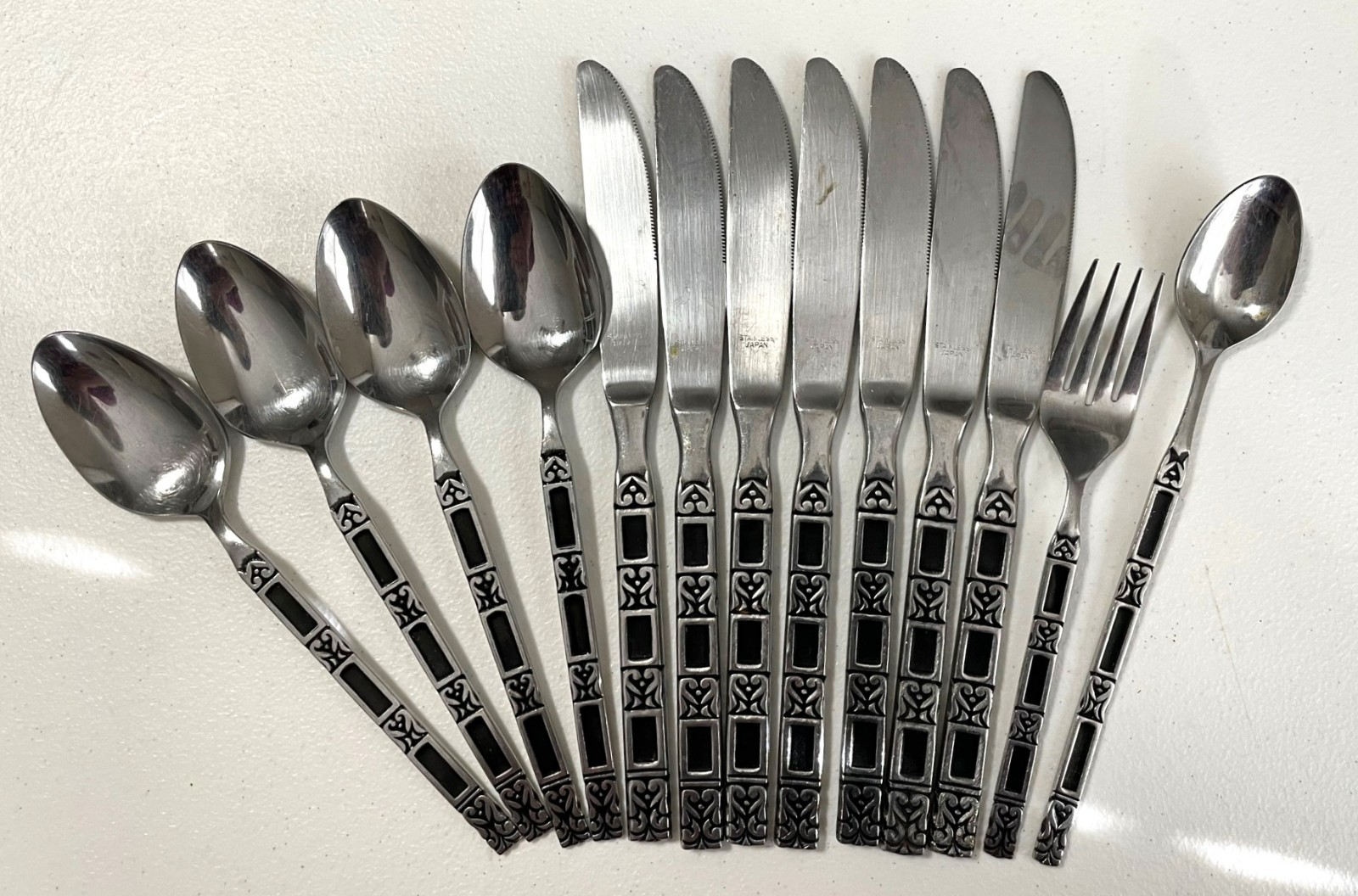 Stainless Steel Japan Misc Flatware-Unknown Pattern-1970's-13 Pieces-Pre-Owned gallery