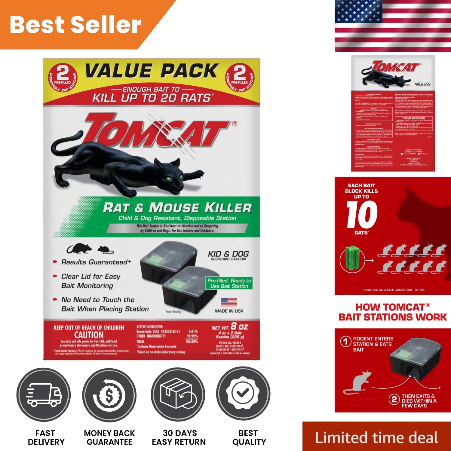 Pre-Filled Rat & Mouse Disposable Stations - Safe for Children & Pets 2-Pack gallery
