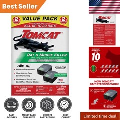 Pre-Filled Rat & Mouse Disposable Stations – Safe for Children & Pets 2-Pack