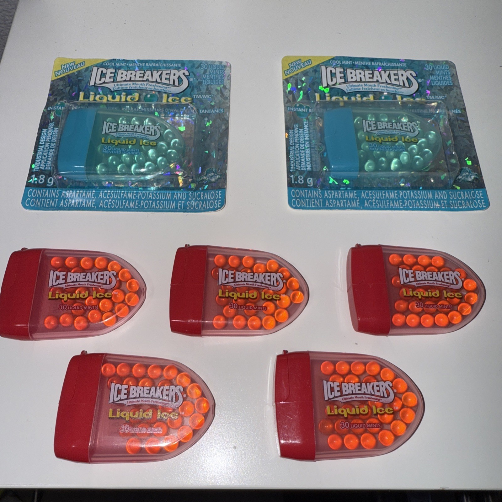 Ice Breakers Liquid Ice - Rare Mints!! STEAL!! 2 blue 5 red gallery