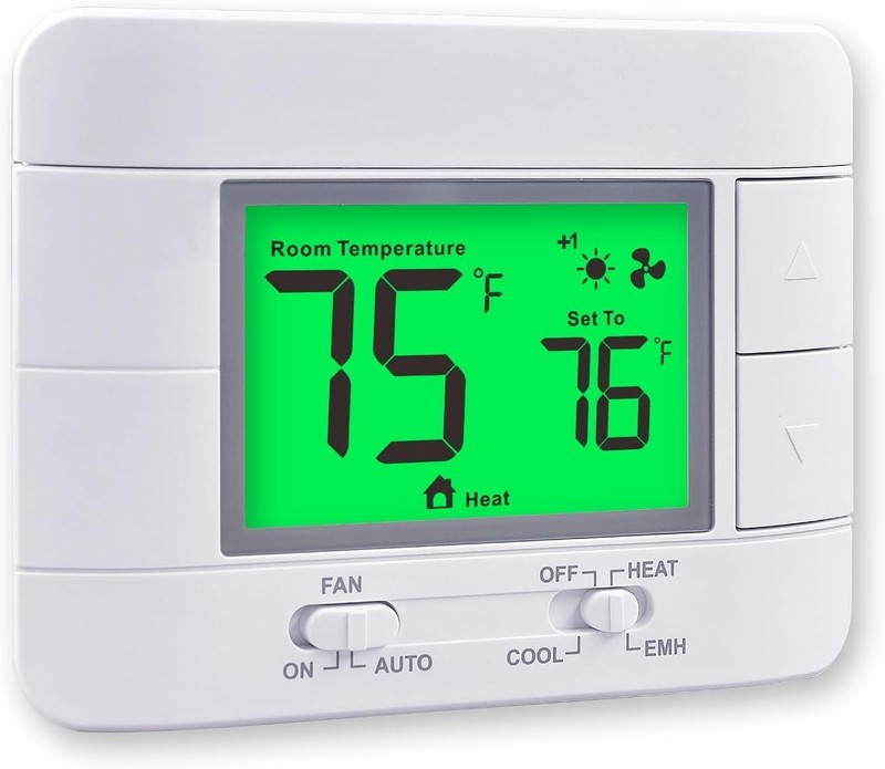 Non-Programmable Heat Pump Thermostat For House 2 Heat/1 Cool, With Temperature gallery