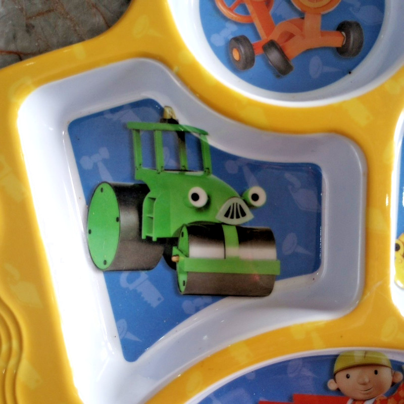Vintage 2001 Bob the Builder Divided Toddler Plate - Zak Designs Melamine gallery