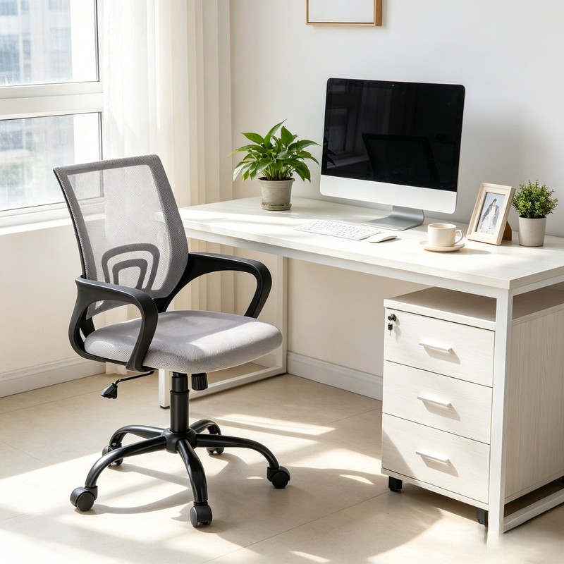 Height Adjustable Chair with Fixed Armrest for Computer gallery
