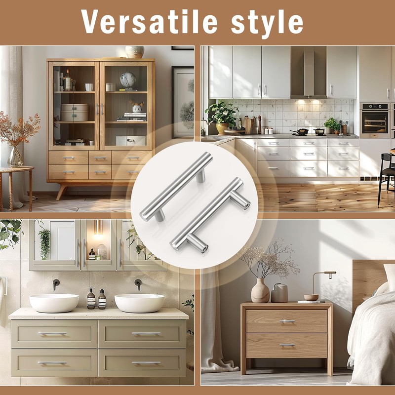 30 Pack Brushed Nickel Pulls 3 Inch Hole Center Drawer & Cabinet Handles gallery