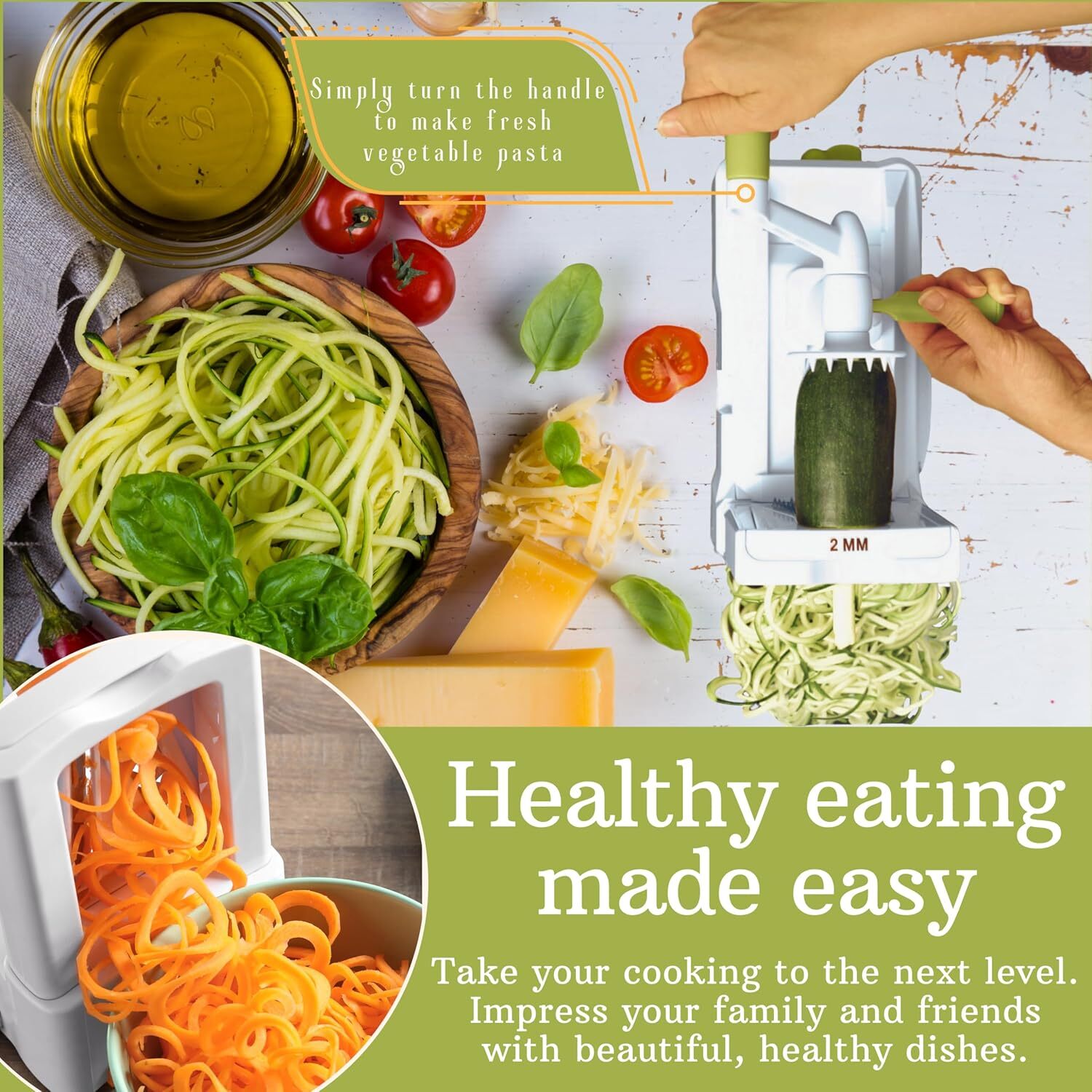 5-Blade Vegetable Spiralizer: Strongest-Heaviest Spiral Slicer, Best Veggie Past gallery