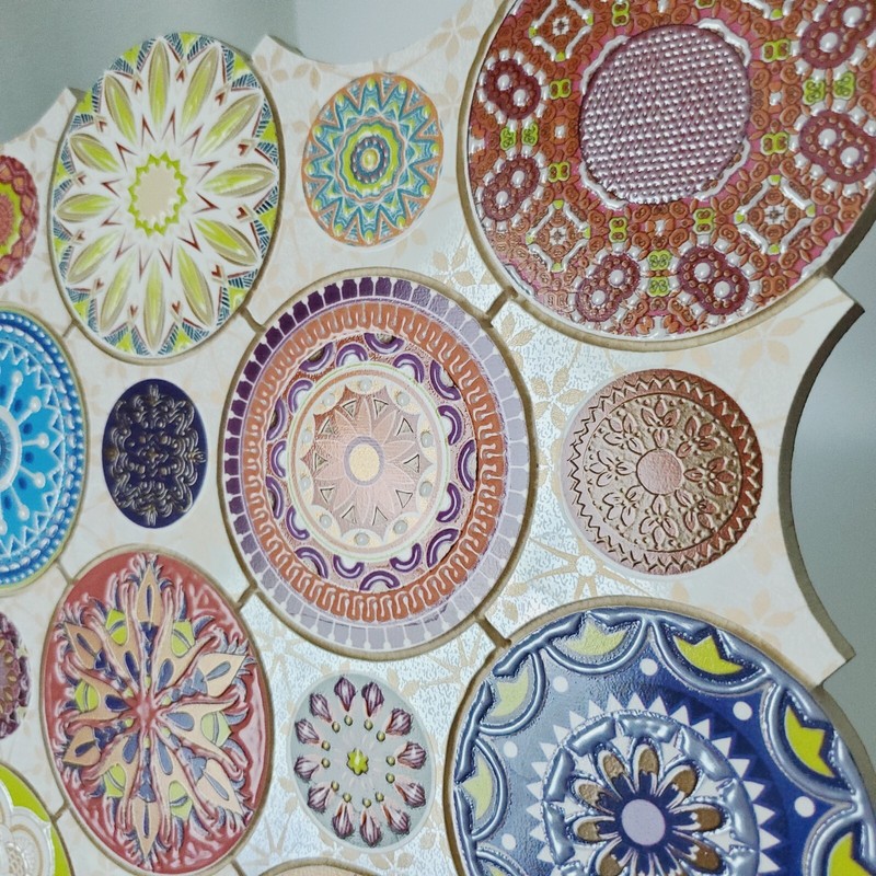 Mediterranean Ceramic Decorative Tile /Trivet Spain Pottery Art Floral Bohemian gallery