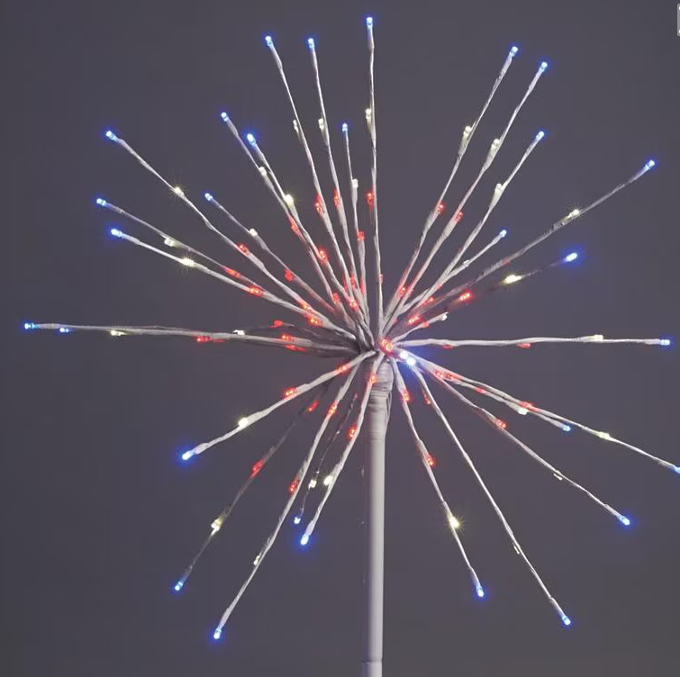 Grandin Road 3-In-1 Firework LED Light Patriotic Red White Blue NIB 24" gallery
