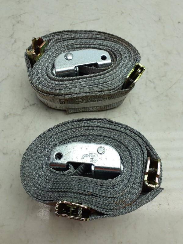 2 Pack Uscc 2" x 16' E Track Cam Buckle Strap w/Spring E Fittings Gray gallery